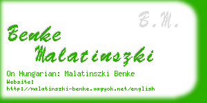 benke malatinszki business card